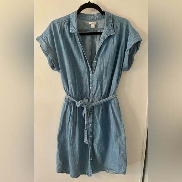 J. Crew Factory Dresses & Skirts - J. CREW Factory Belted Chambray Shirt Dress Women’s Size Medium